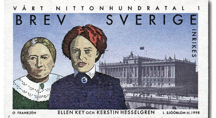 Ellen Key och Kerstin Hesselgren på frimärke