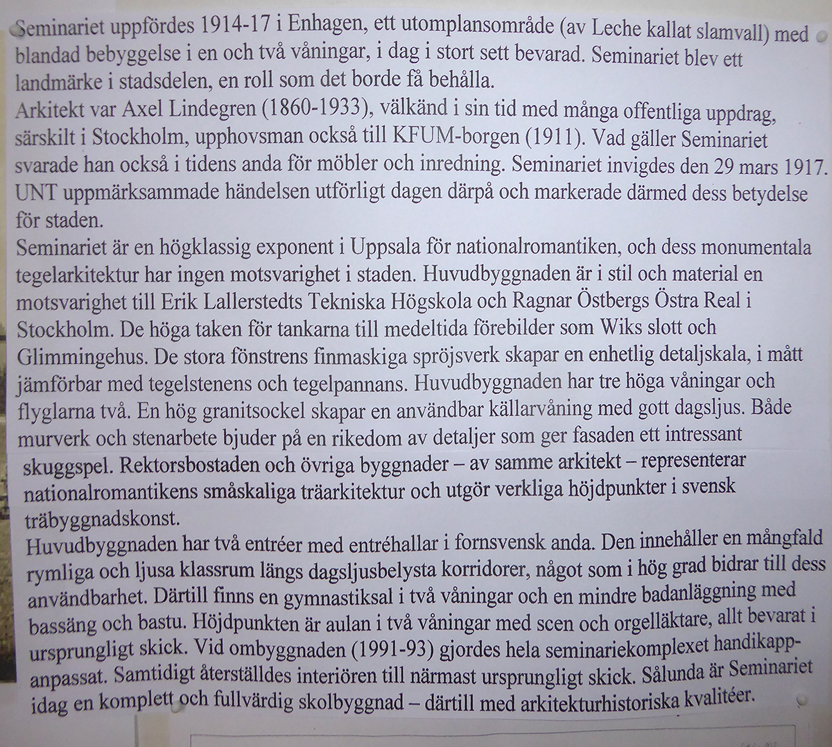 Historik om jubilaren.