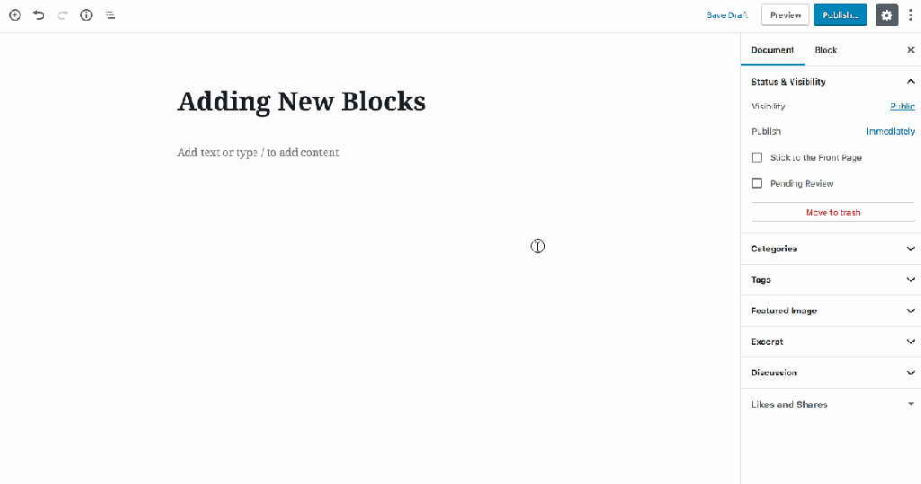 Adding blocks