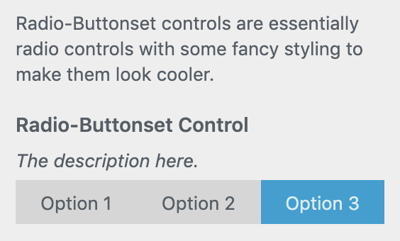 radio buttonset control example