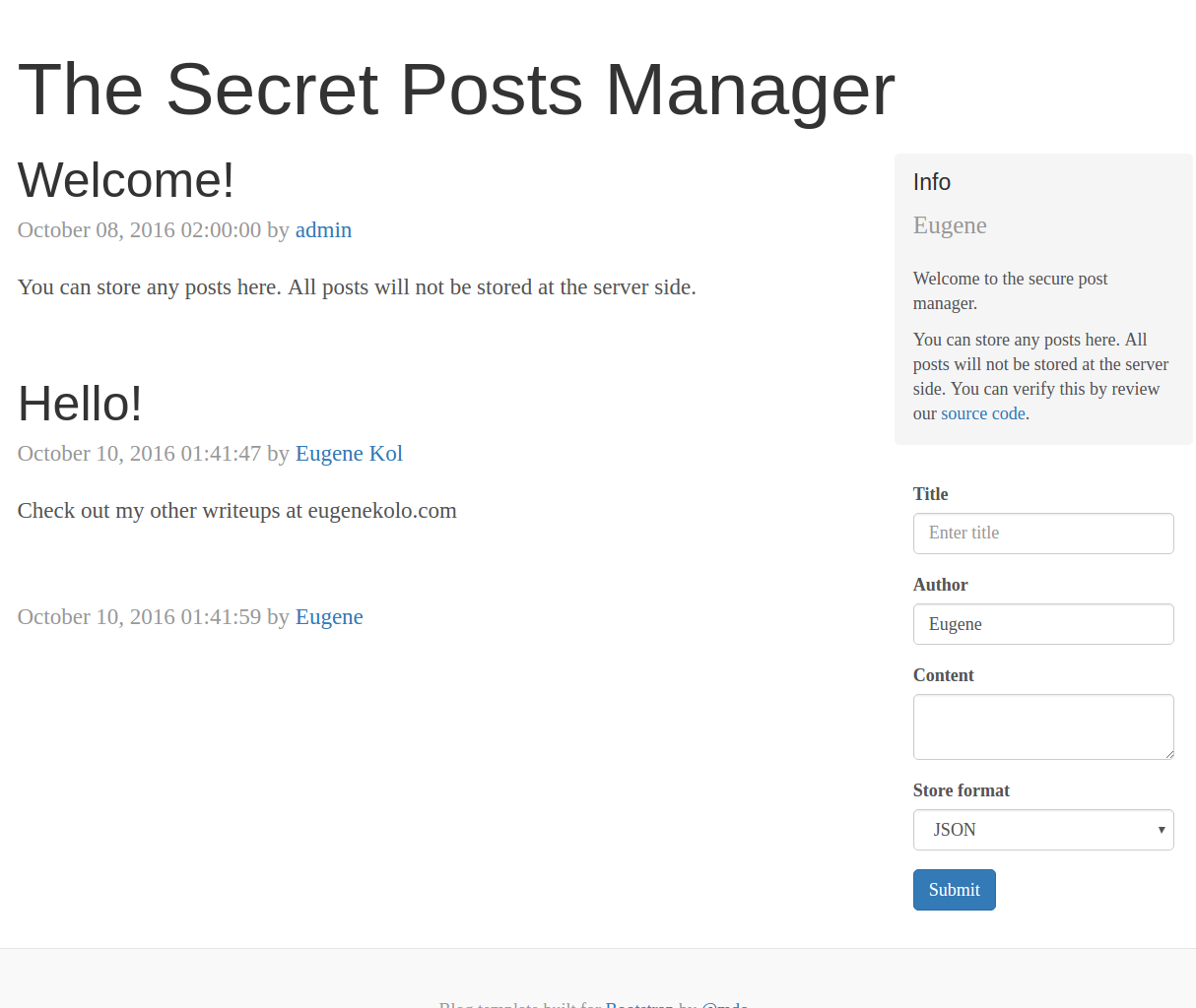 Secret Posts Manager