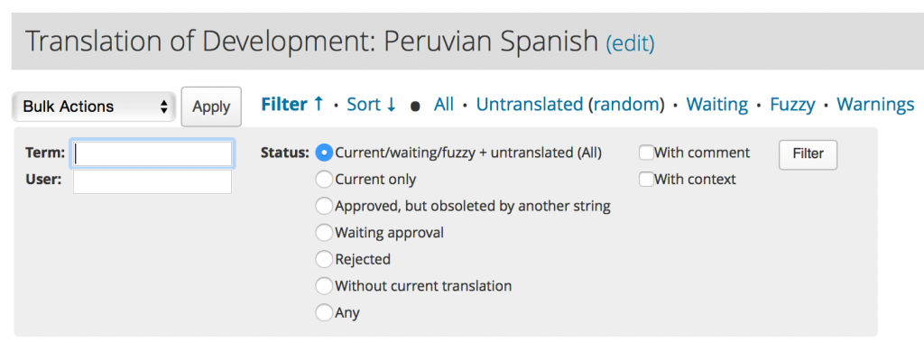 Translation filters