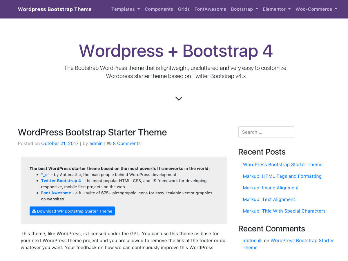 WP Bootstrap Starter