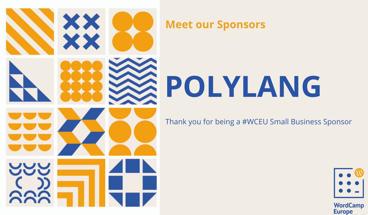 A banner thanking Polylang for being a WCEU sponsor.