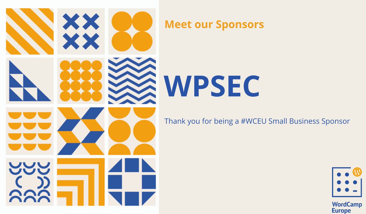 A banner thanking WPSec for being a WCEU sponsor.