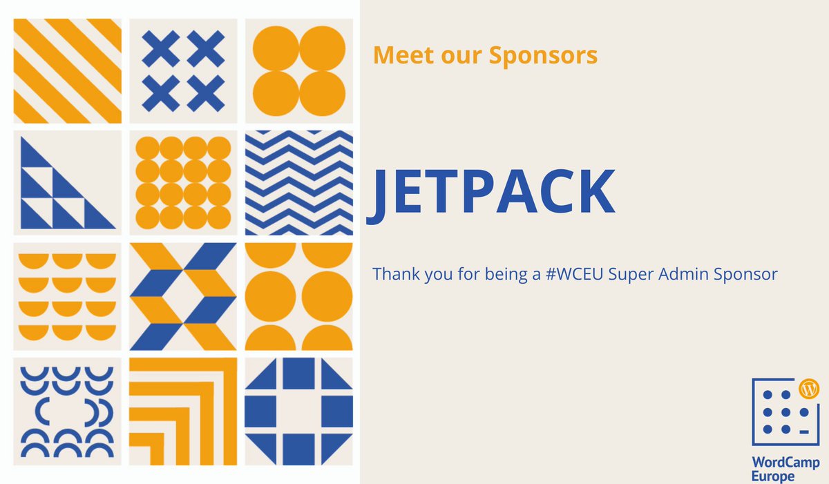 A banner thanking Jetpack for being a WCEU sponsor.