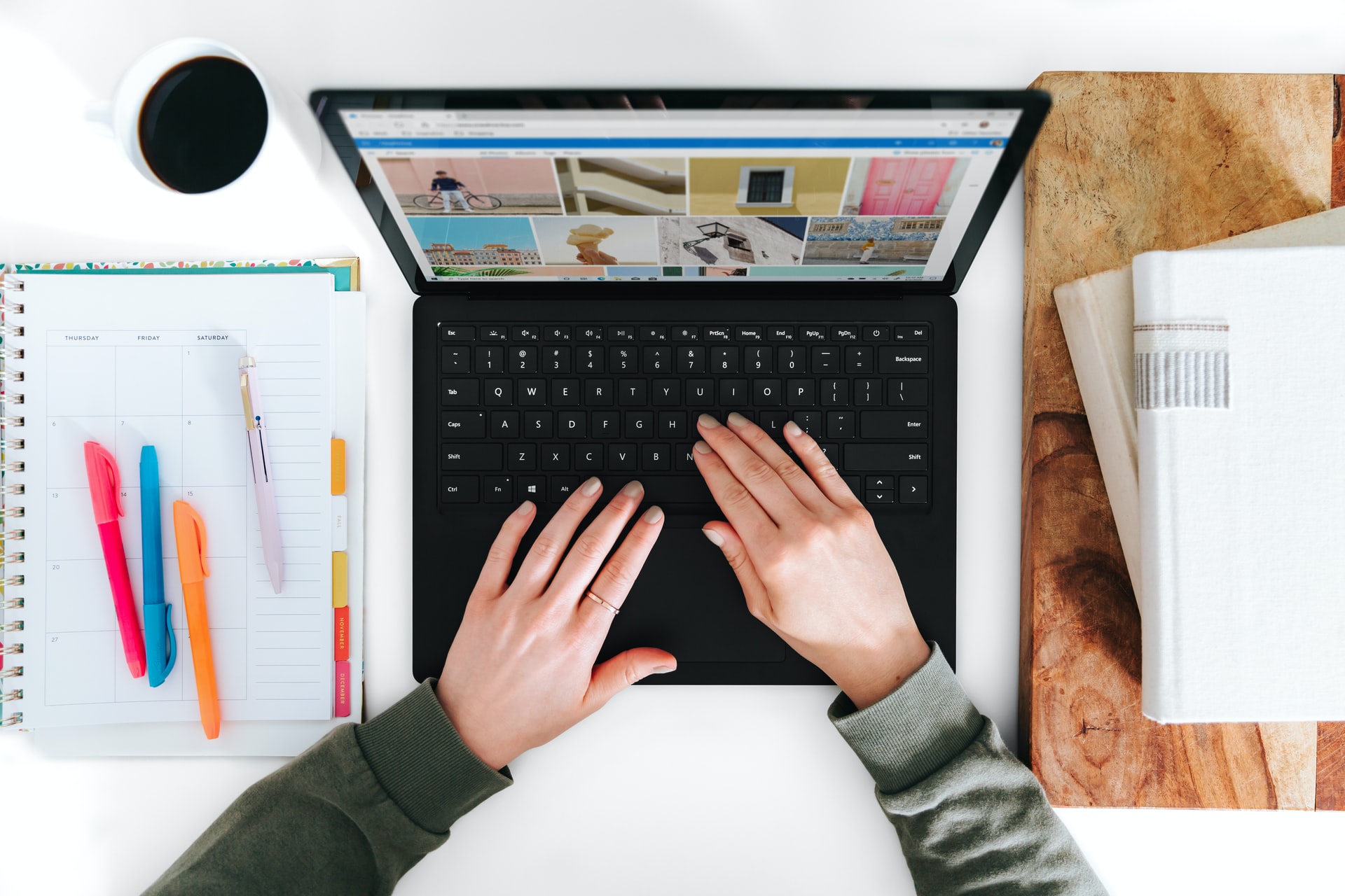 Hands on a keyboard