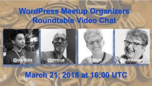 Meetup Organizers Roundtable March 21, 2018