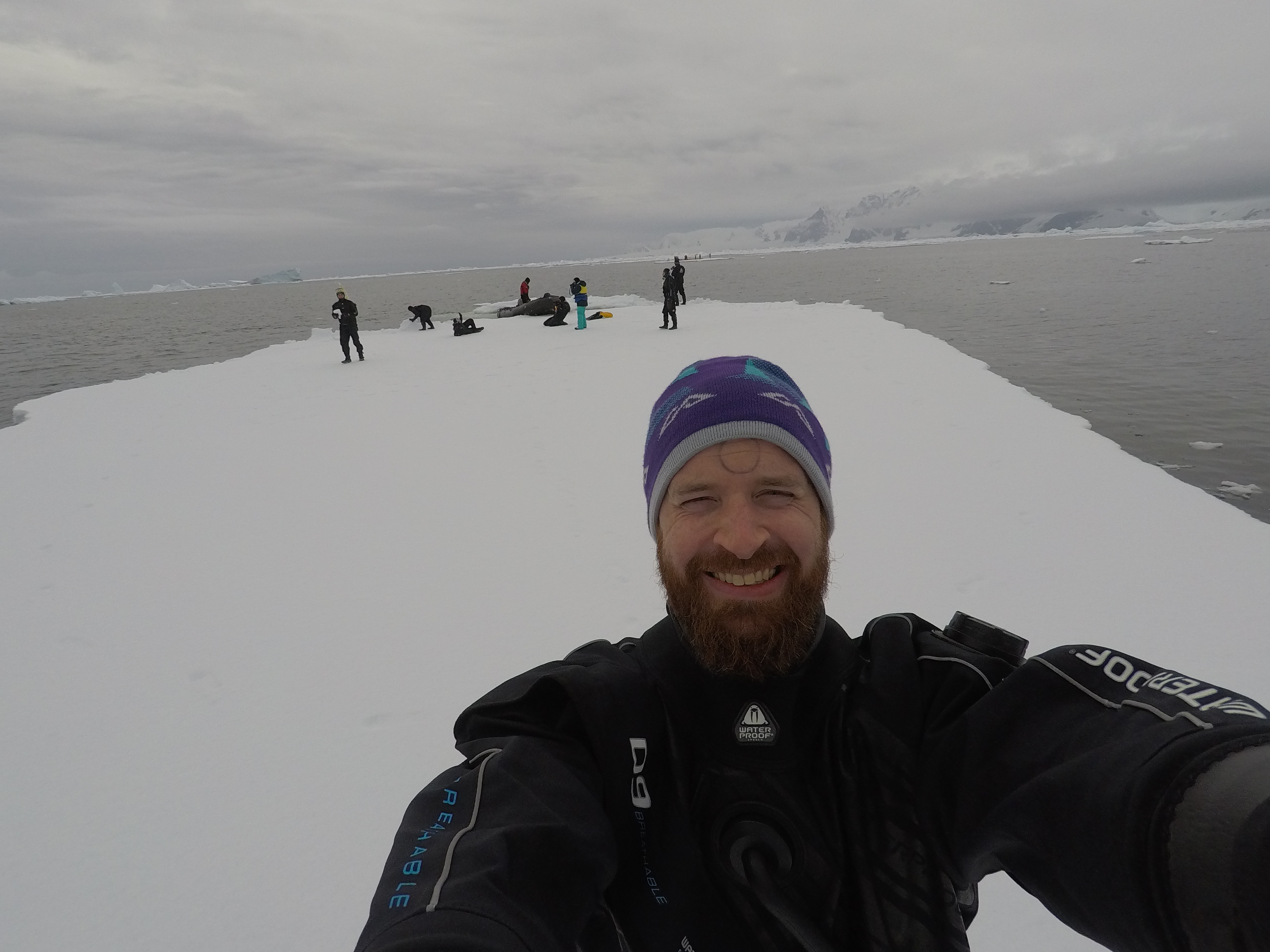 A selfie of me on an iceberg south of the Antarctic circle.