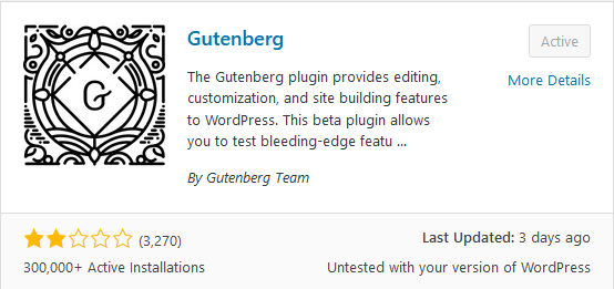 Destacado del plugin Gutenberg.