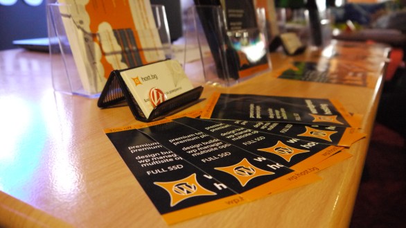 Sponsor table at WordCamp Sofia 2016