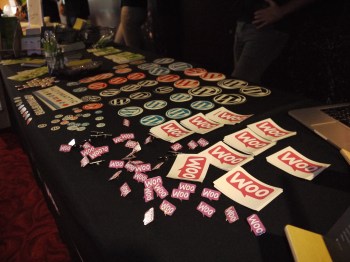 Sponsor table at WordCamp Sofia 2016