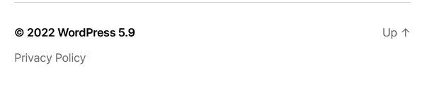 Privacy Policy link displays below copyright on smaller screens