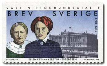 Ellen Key och Kerstin Hesselgren på frimärke