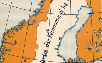 En karta över Norden där det framgår att Sverige är sist med allmän rösträtt.