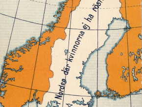 En karta över Norden där det framgår att Sverige är sist med allmän rösträtt.