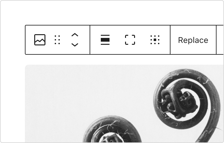 Illustratie van een afbeelding blok met een blok werkbalk.